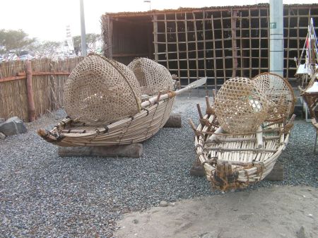 boats made of palm leaves